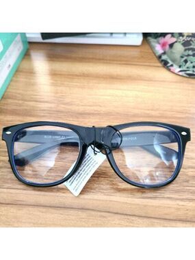 SPEXX Blue Light filtering eyeglasses Black Oversized frame NWT